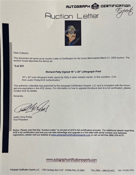 Richard Petty Signed Lithograph (ACE)