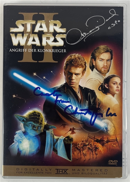 Star Wars: Anthony Daniels & Christopher Lee Signed German DVD Insert w/ Disc (Third Party Guaranteed)