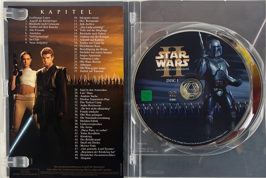 Star Wars: Anthony Daniels & Christopher Lee Signed German DVD Insert w/ Disc (Third Party Guaranteed)