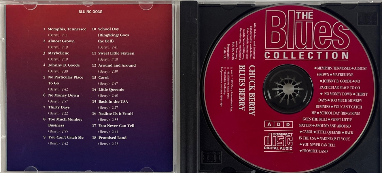 Chuck Berry Signed Blues Collection CD Insert w/ Disc (Third Party Guaranteed)