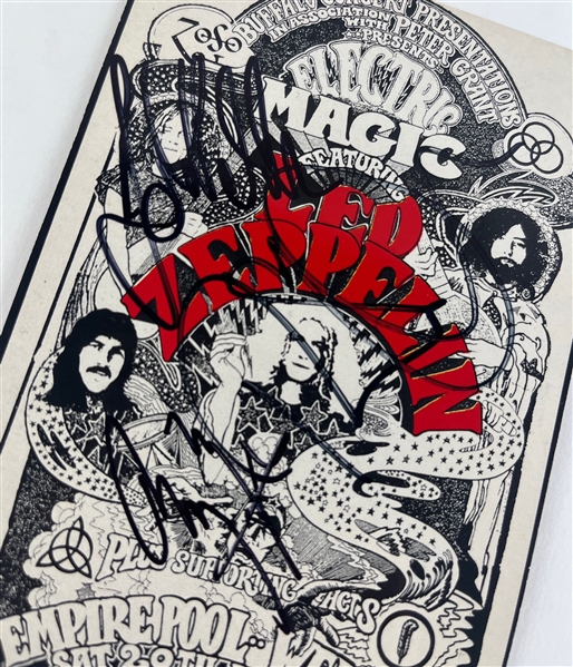 Led Zeppelin: Multi-Signed 4.25 5.75 Postcard (3 Sigs)(Third Party Guaranteed)