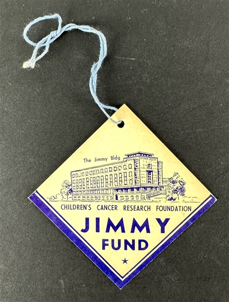 Ted Williams Signed 1950's Jimmy Fund Cancer Research Charity Hang Tag (PSA/DNA LOA)