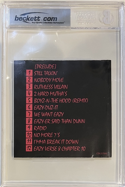 Eazy-E & DJ Yella Signed Eazy-Duz-It CD Booklet with GEM MINT 10 Autographs (Beckett/BAS Encapsulated & Beckett/BAS LOA)