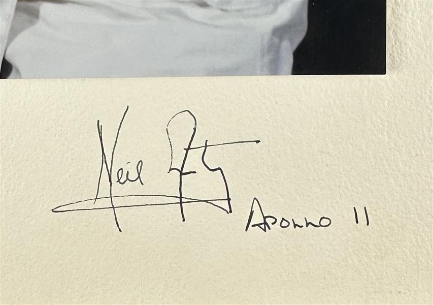 Apollo 11: Neil Armstrong Rare & Desirable Signed 16 x 20 Photo Mat Presentation Piece with Desirable Apollo 11 Inscription (Beckett/BAS LOA)