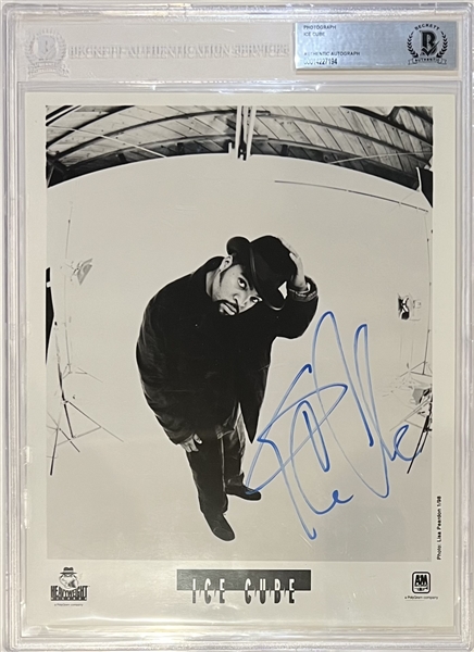 Ice Cube Signed 8 x 10 A&M Records Publicity Photograph (Beckett/BAS Encapsulated & Beckett LOA)