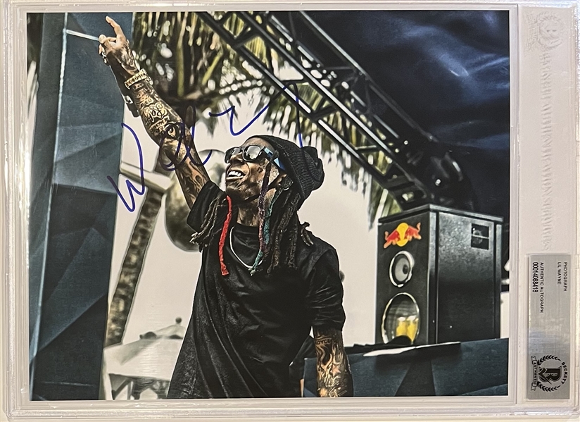 Lil Wayne Signed 8" x 10" Color Photo (Beckett/BAS Encpasulated & Beckett LOA)