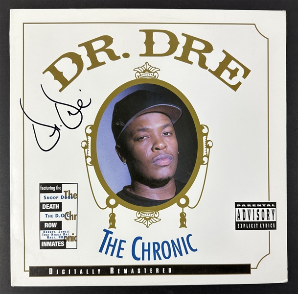 Dr. Dre Signed The Chronic Album Cover (JSA LOA)