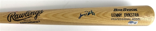 Lenny Dykstra Signed & Inscribed #4 Rawlings Adirondack Baseball Bat (Beckett/BAS)