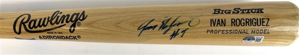 Ivan "Pudge" Rodriguez Signed Baseball Bat (Beckett/BAS)