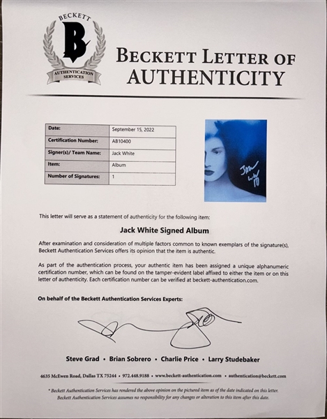 Jack White Signed Boarding House Reach Album (Beckett/BAS Authentication)
