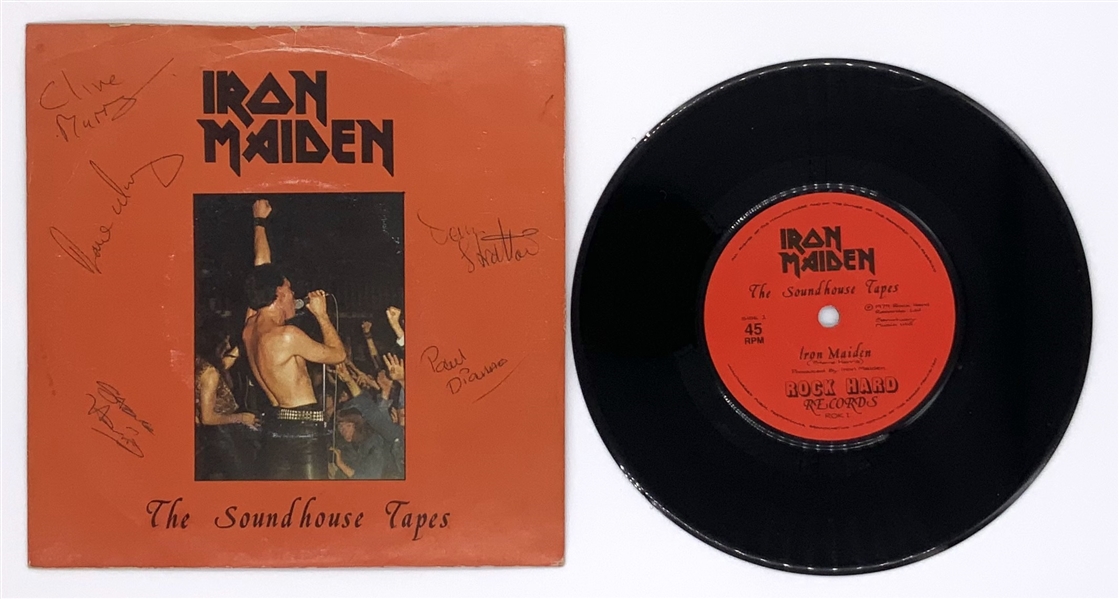 Iron Maiden Rare Vintage Fully Group Signed “The Soundhouse Tapes” 7” Single (5 Sigs) (Third Party Guaranteed)