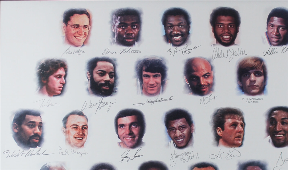 NBA 50 Greatest Players Signed Limited-Edition Lithograph - ULTRA-RARE Legends Edition /50! (JSA & David Stern/NBA)