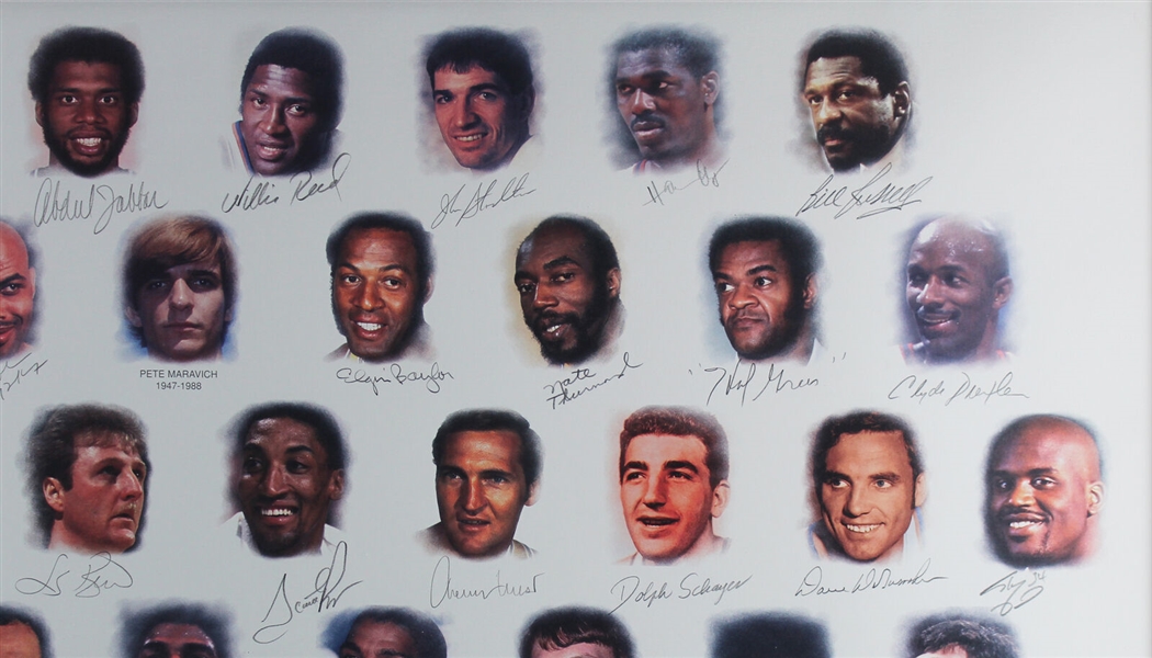 NBA 50 Greatest Players Signed Limited-Edition Lithograph - ULTRA-RARE Legends Edition /50! (JSA & David Stern/NBA)