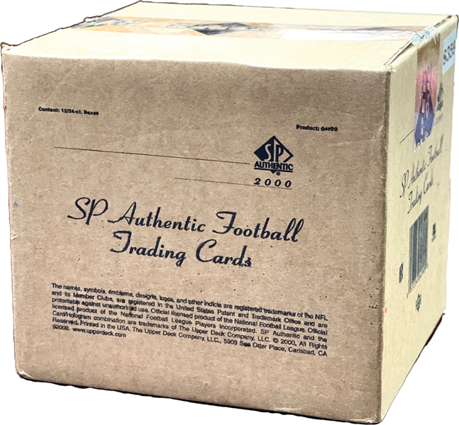 2000 Upper Deck SP Authentic Football Factory-Sealed Hobby Case (12 Boxes) – Possible Tom Brady Rookie Cards!