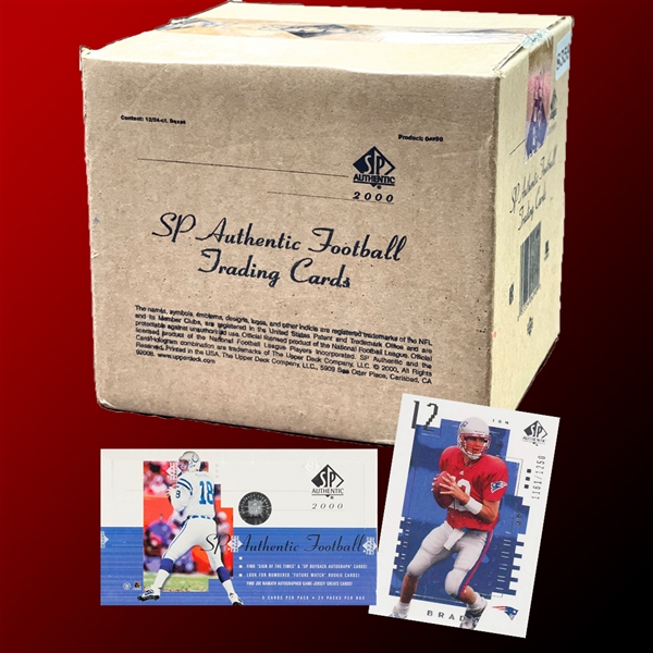 2000 Upper Deck SP Authentic Football Factory-Sealed Hobby Case (12 Boxes) – Possible Tom Brady Rookie Cards!