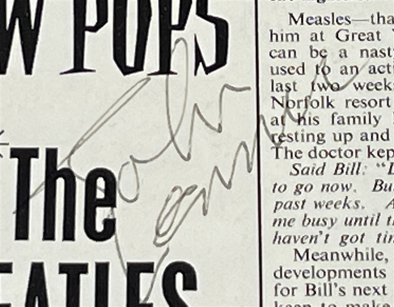 Beatles Group Signed Magazine Page in Framed Display (4 Sigs) (Frank Caiazzo LOA)