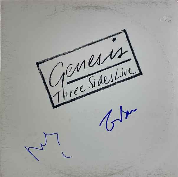 Genesis: Mike Rutherford and Tony Banks Signed "Three Sides Live" Album Cover (Third Party Guaranteed)