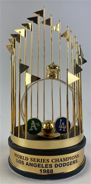 Vin Scully Signed 12" Dodgers Forever Collectibles 1988 World Series Trophy (PSA/DNA)