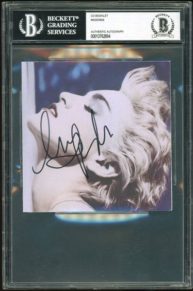 Madonna Signed "True Blue" CD Booklet (Becket Encapsulated)