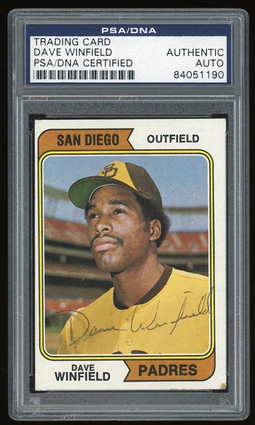 Dave Winfield Signed 1974 Topps #456 Rookie Card (PSA/DNA Encapsulated)