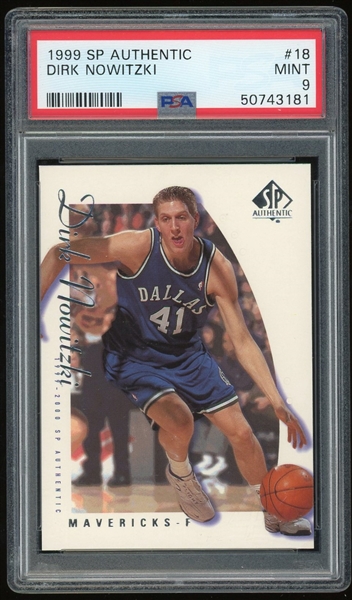 Dirk Nowitzki 1999 SP Authentic #18 TC :: Graded PSA Mint 9! (PSA/DNA Encapsulated)