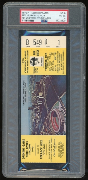 1970 Pittsburgh Pirates Opening Day Ticket Stub (PSA/DNA)