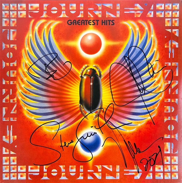 Journey: Group Signed Greatest Hits Album Cover (4 Sigs)(Third Party Guaranteed)