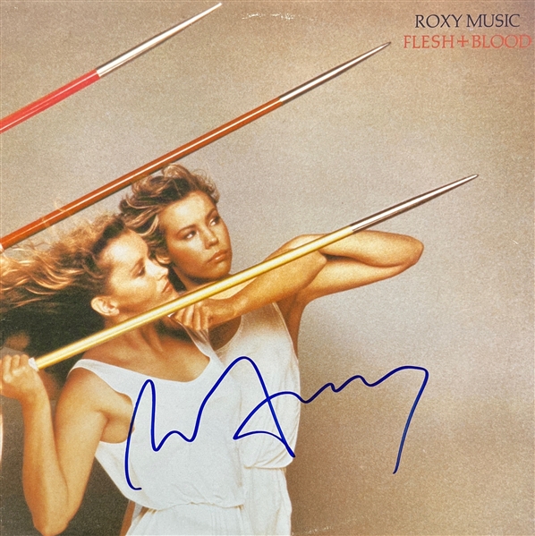 Roxy Music: Bryan Ferry Signed Flesh & Blood Album Cover (Beckett/BAS)