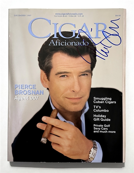 Pierce Brosnan Signed December 1997 Cigar Aficionado Magazine (Third Party Guarantee)
