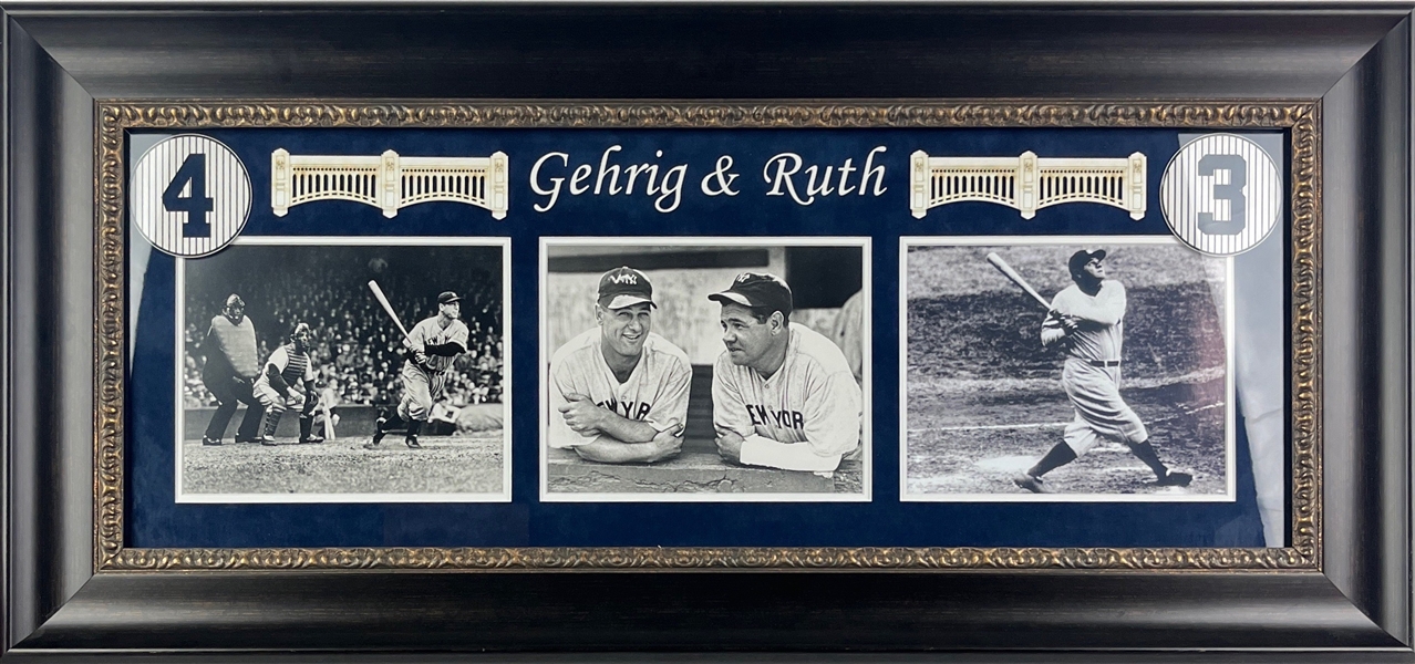 Yankees Lou Gehrig & Babe Ruth Display Piece