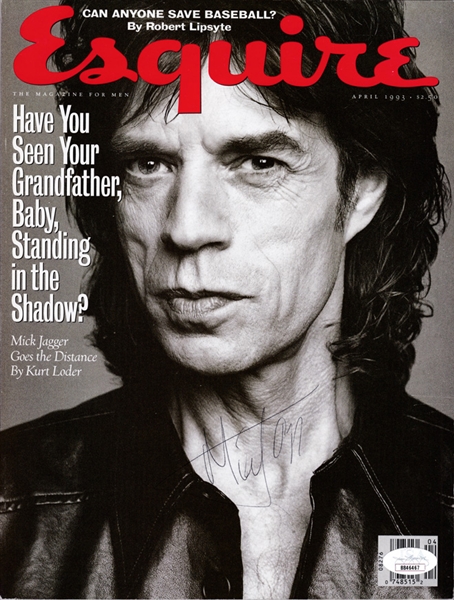 Rolling Stones: Mick Jagger Signed ESQUIRE Magazine (JSA Authentication) 