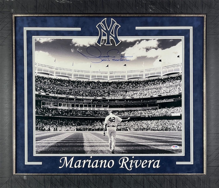 Mariano Rivera Signed Photo in 23.5" x 27.5" Yankees Display Piece (PSA/DNA)