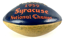 1959 Syracuse Orangemen (National Champs) Team Signed Football w/Ernie Davis (34 Sigs)(Beckett/BAS LOA)