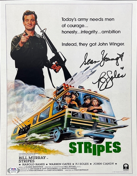 Stripes: P.J. Soles & Sean Young Signed 11" x 14" Photo (PSA/DNA Witnessed)