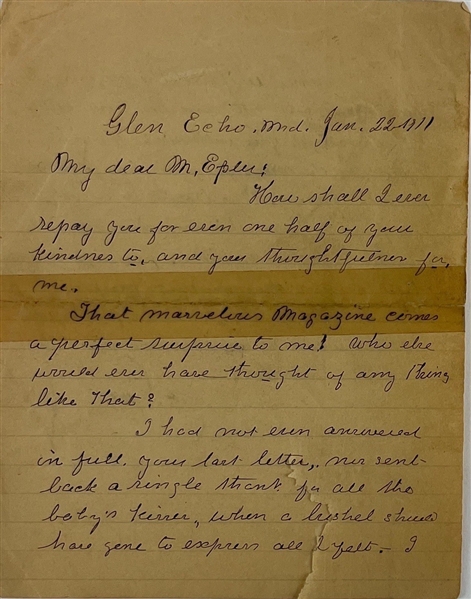 Clara Barton Red Cross Founder Handwritten & Signed Two-Page Letter (Beckett/BAS)
