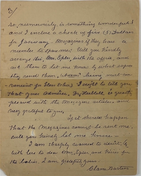 Clara Barton Red Cross Founder Handwritten & Signed Two-Page Letter (Beckett/BAS)