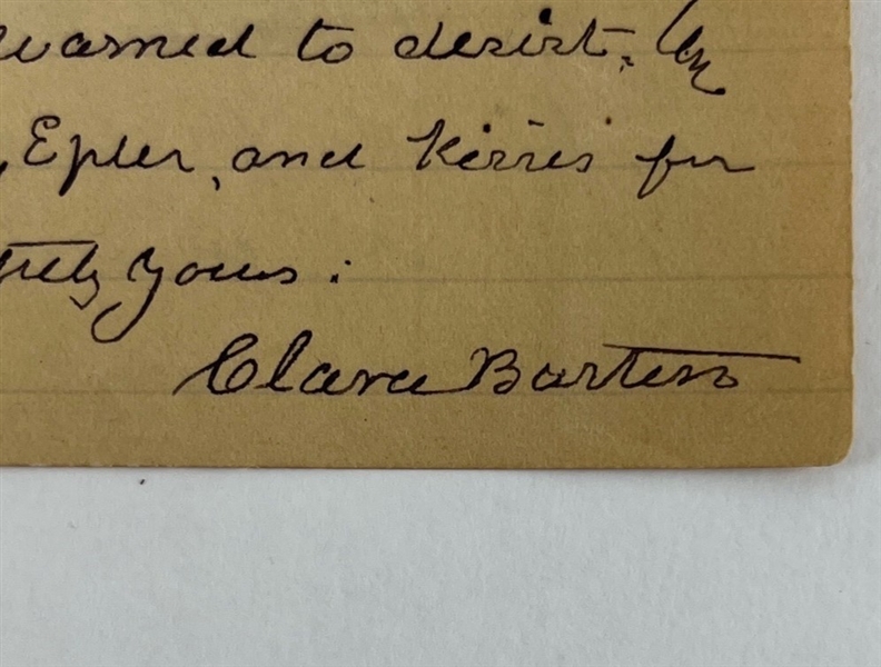 Clara Barton Red Cross Founder Handwritten & Signed Two-Page Letter (Beckett/BAS)