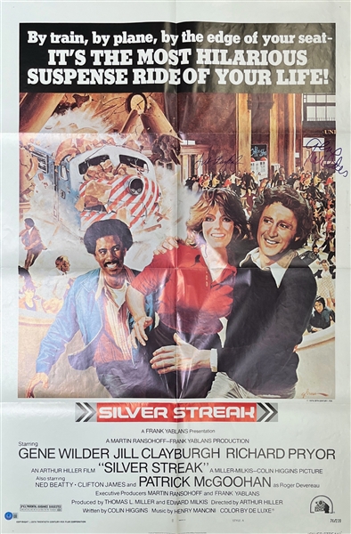 Gene Wilder & Jill Clayburgh Signed 27" x 41" Original Silver Streak Poster (Beckett/BAS)