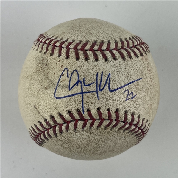 Clayton Kershaw Game Used & Signed OML Baseball from Rookie Season :: Used 8-12-2008 PHI vs. LAD :: Pitched by Kershaw (PSA/DNA & MLB Hologram)