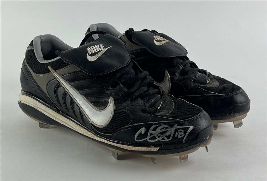 Chad Tracy Signed & Game Used Nike Baseball Cleats (JSA)