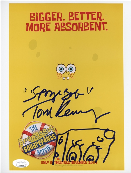 Spongebob: Tom Kenny Signed 8" x 10" Photo w/ Sketch (JSA)
