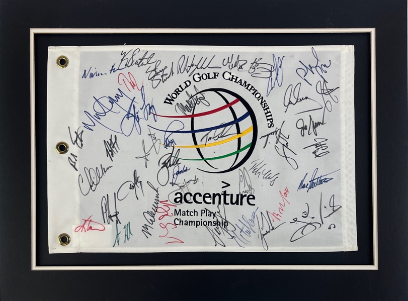 Heavily Signed 2002 World Golf Championship Pin Flag w/ Woods, Mickelson, & More! (43 Sigs)(Third Party Guaranteed)