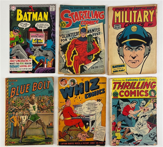 Vintage Lot of Twelve (12) Comics w/ Batman, Captain Marvel (Whix), & more! 