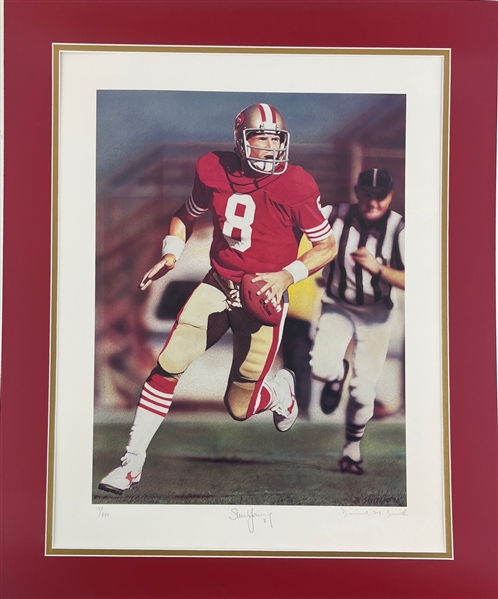 Steve Young Signed & Matted Limited Edition 49ers Lithograph (Third Party Guaranteed)