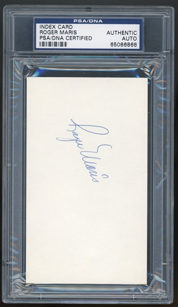 Roger Maris Signed 3" x 5" Index Card (PSA/DNA Encapsulated)