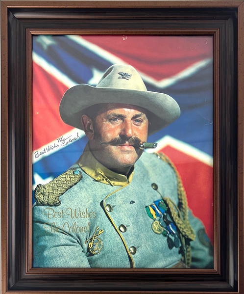 Elvis: Colonel Parker Signed 11" x 14" Photo in Confederate Attire in Custom Framing (Third Party Guaranteed)