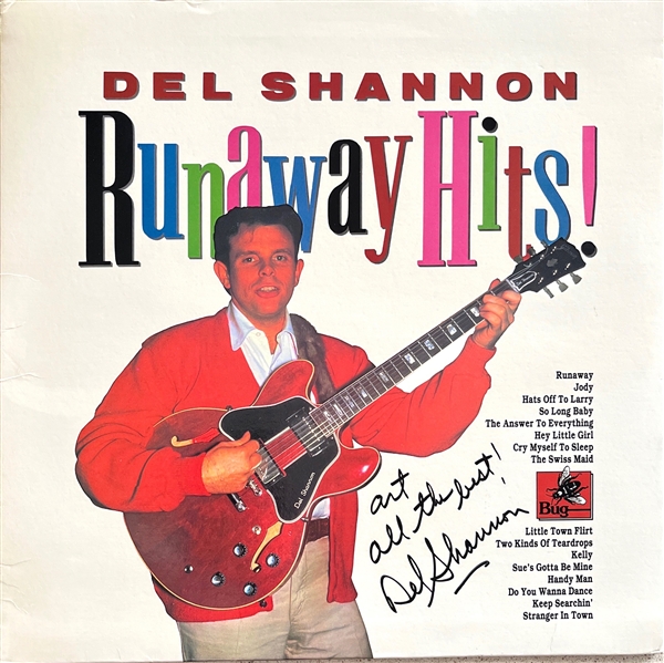 Del Shannon Signed Runaway Hits! Album Cover w/ Vinyl (Epperson LOA)