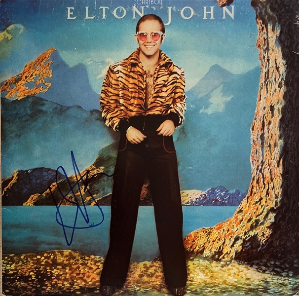 Elton John Signed "Caribou" Album Cover (Epperson/REAL LOA)