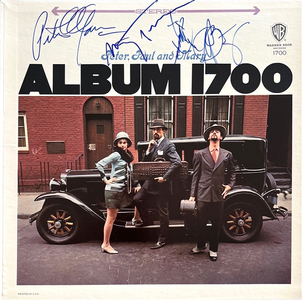 Peter, Paul and Mary Signed Album 1700 Cover w/ Vinyl (Epperson/REAL LOA)