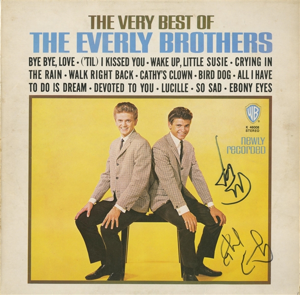 Everly Brothers Signed Best Of Album Cover w/ Vinyl (ACOA)